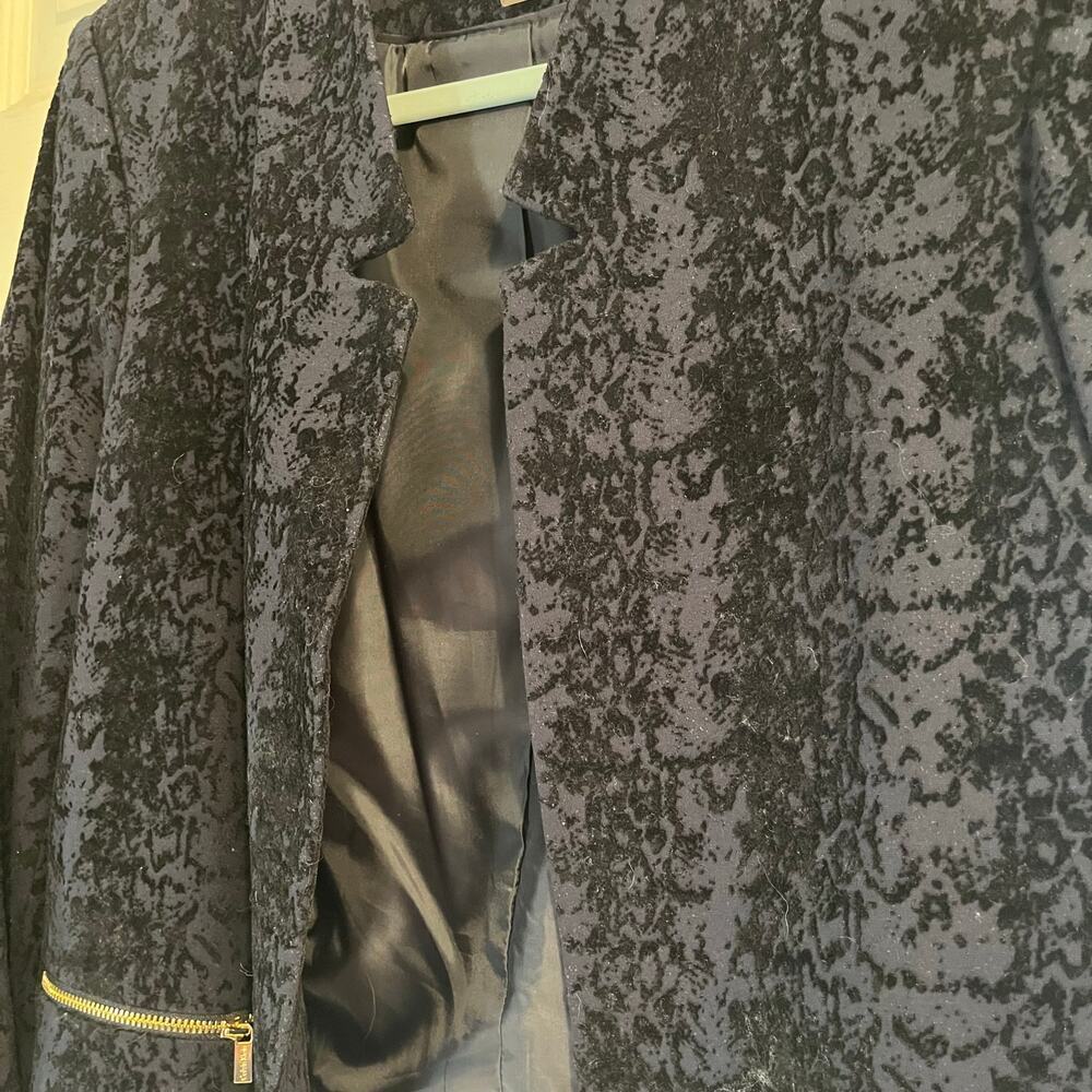 Calvin Klein 14P Cropped Snakeskin Textured jacquard Blazer Jacket plus size - Picture 4 of 9